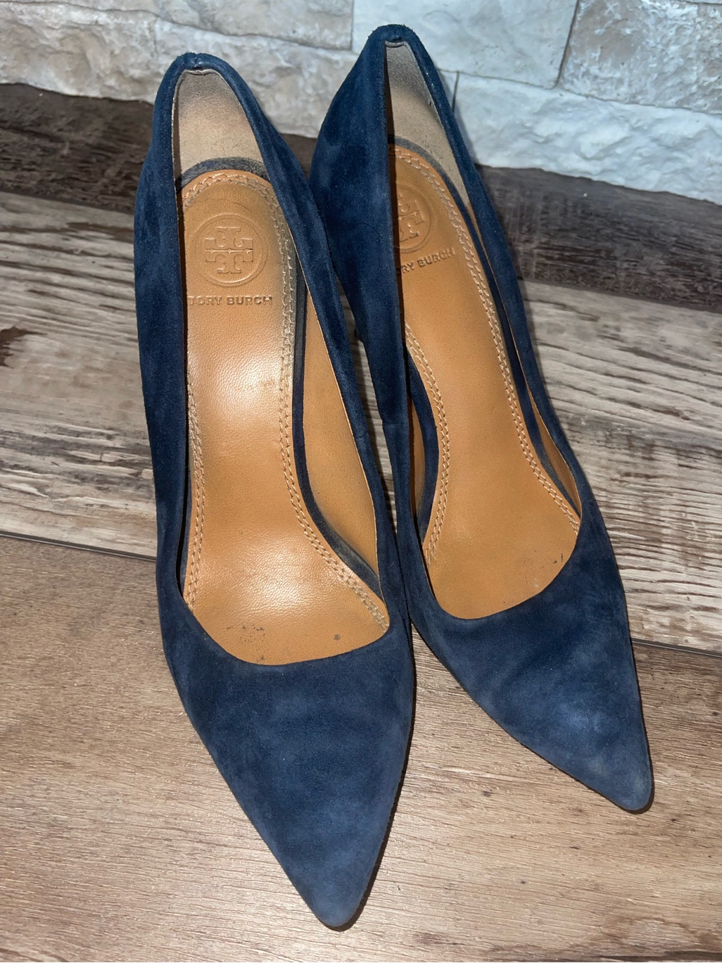 Tory Burch Women’s Blue Suede Pump Pointed Toe Heel Size Us 7.5 M